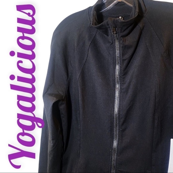 NWT YOGALICIOUS Full Zip Mock Neck Stretchy Running Jacket, Size Large - Picture 2 of 9